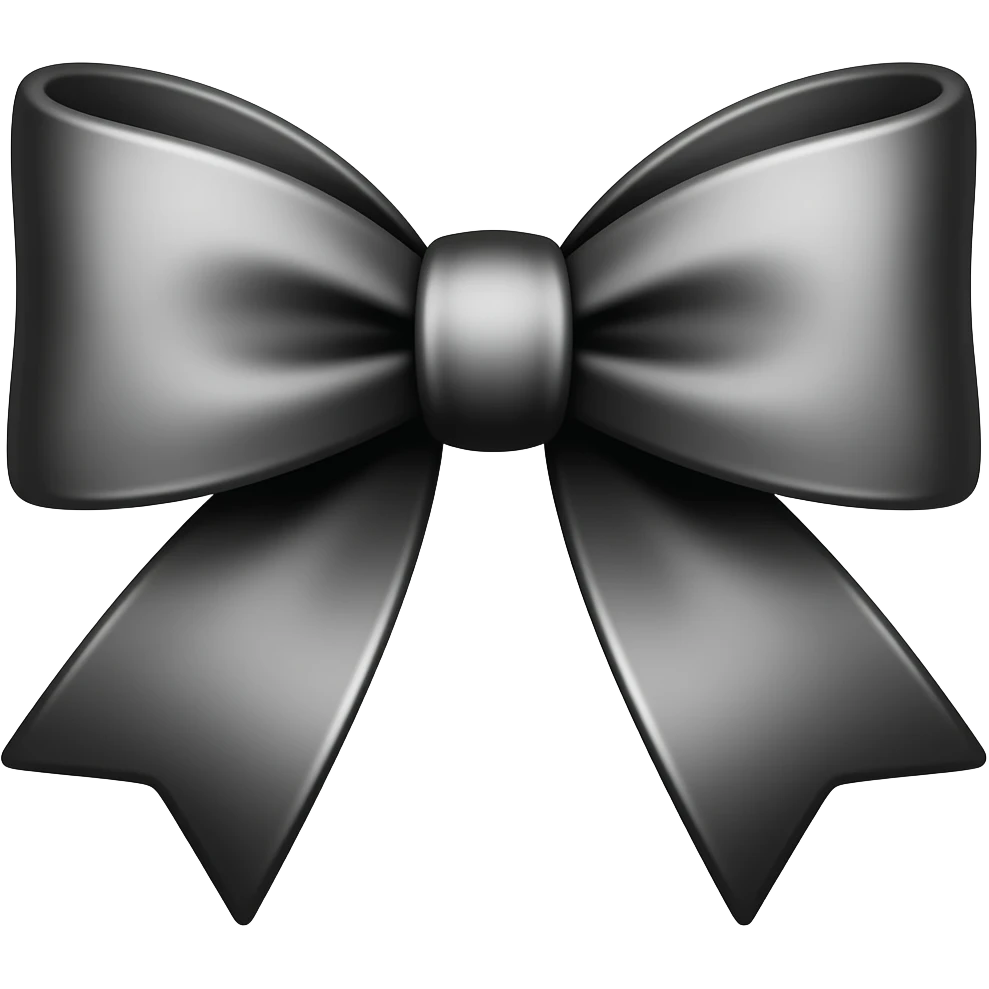 Black and white bow emoji