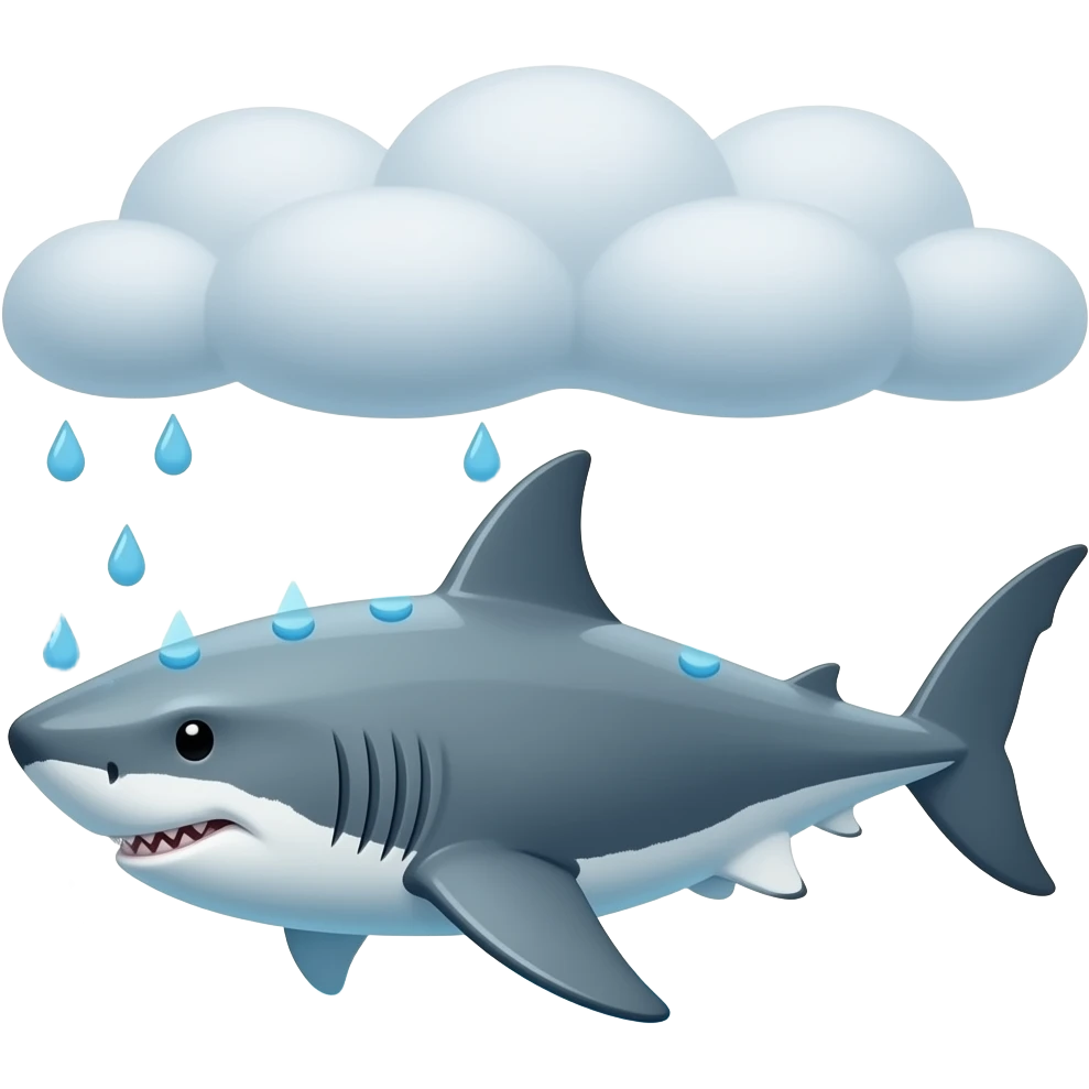 A shark making rain emoji