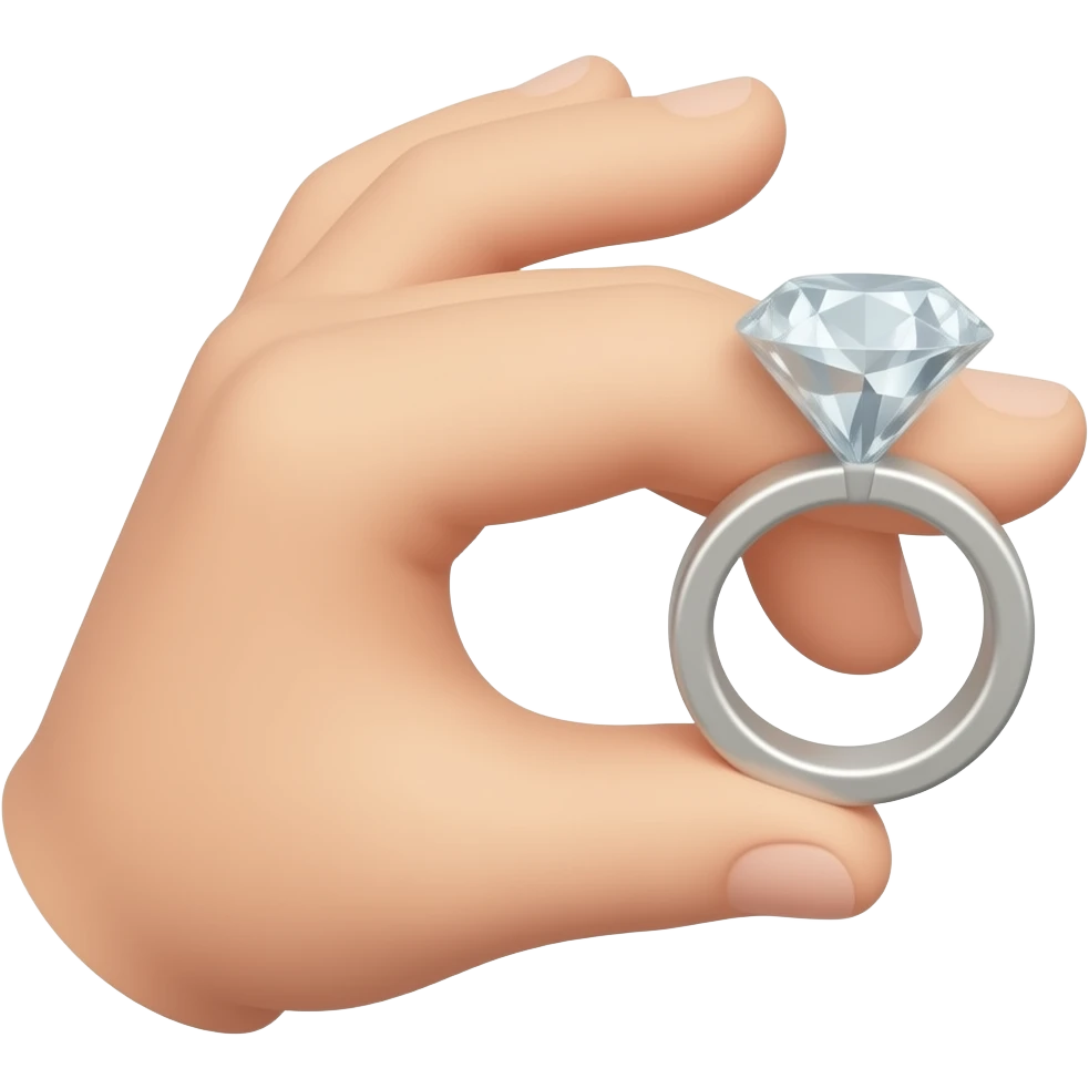 hand grabbing a diamond ring emoji