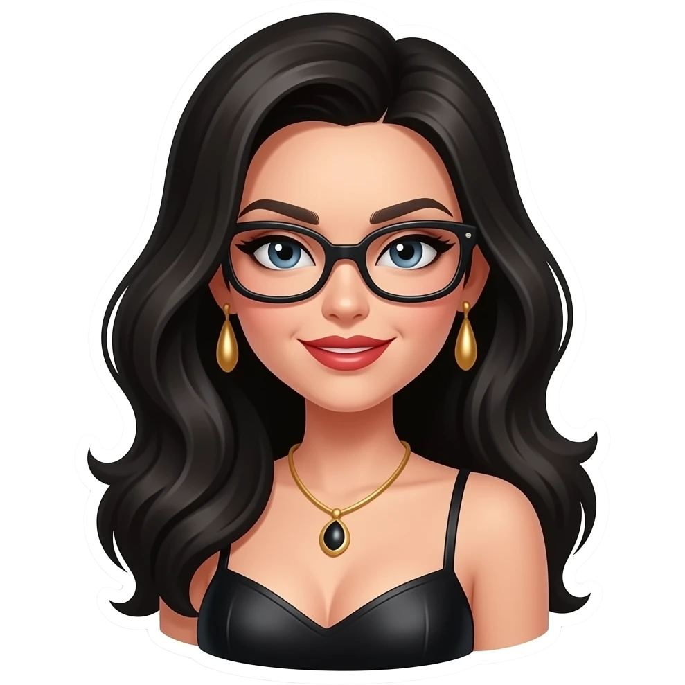 Stickers femme  fatale réaliste emoji