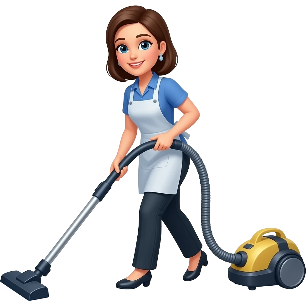 Lady vacumming the lobby, make her wear pants emoji