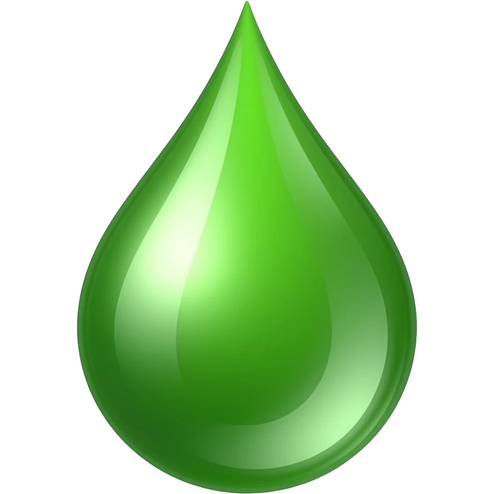 Crea un emoji de sangre color verde como este 🩸 emoji