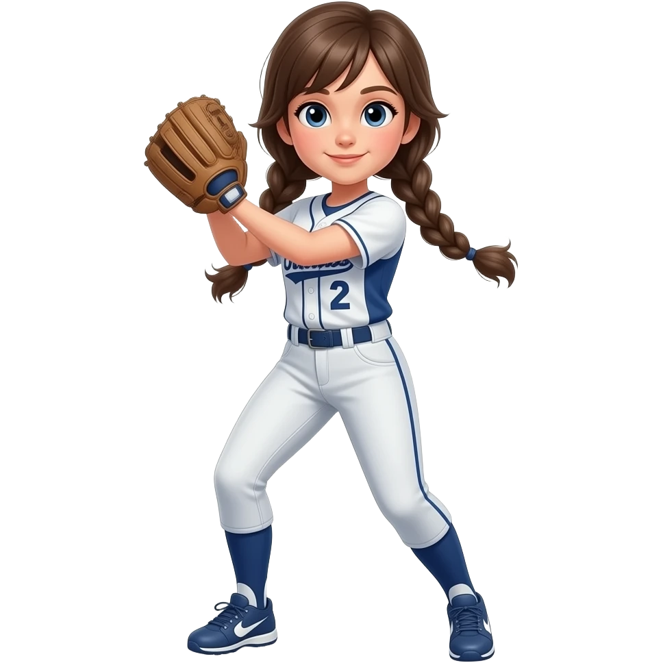 Use the girl in this photo as a softball player using all the directions I asked for before but add French braids emoji