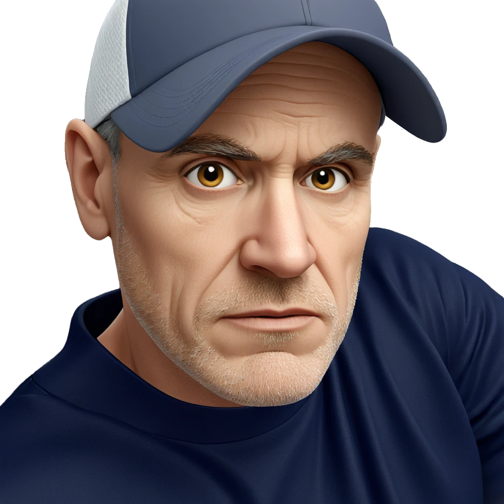 male portrait in baseball cap emoji