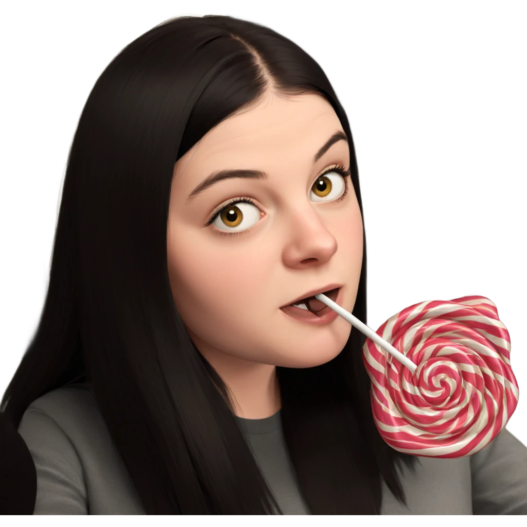 girl with candy lollipop emoji