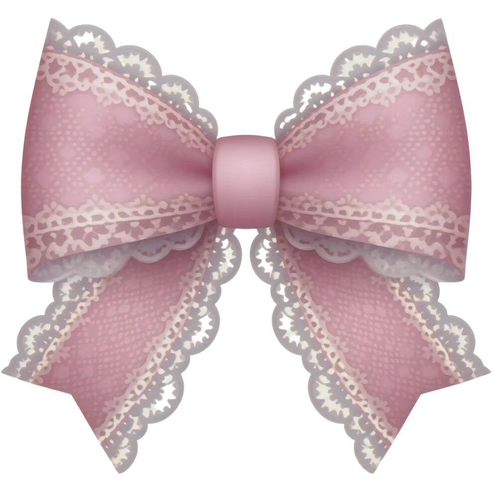 Lazo rosado pastel con encaje, estilo vintage. emoji
