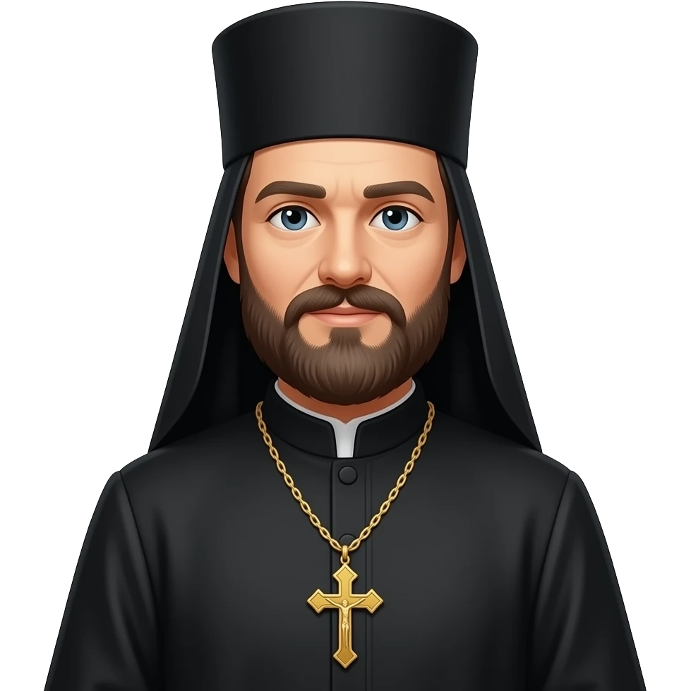 an Orthodox parishioner with an Orthodox cross around his neck emoji