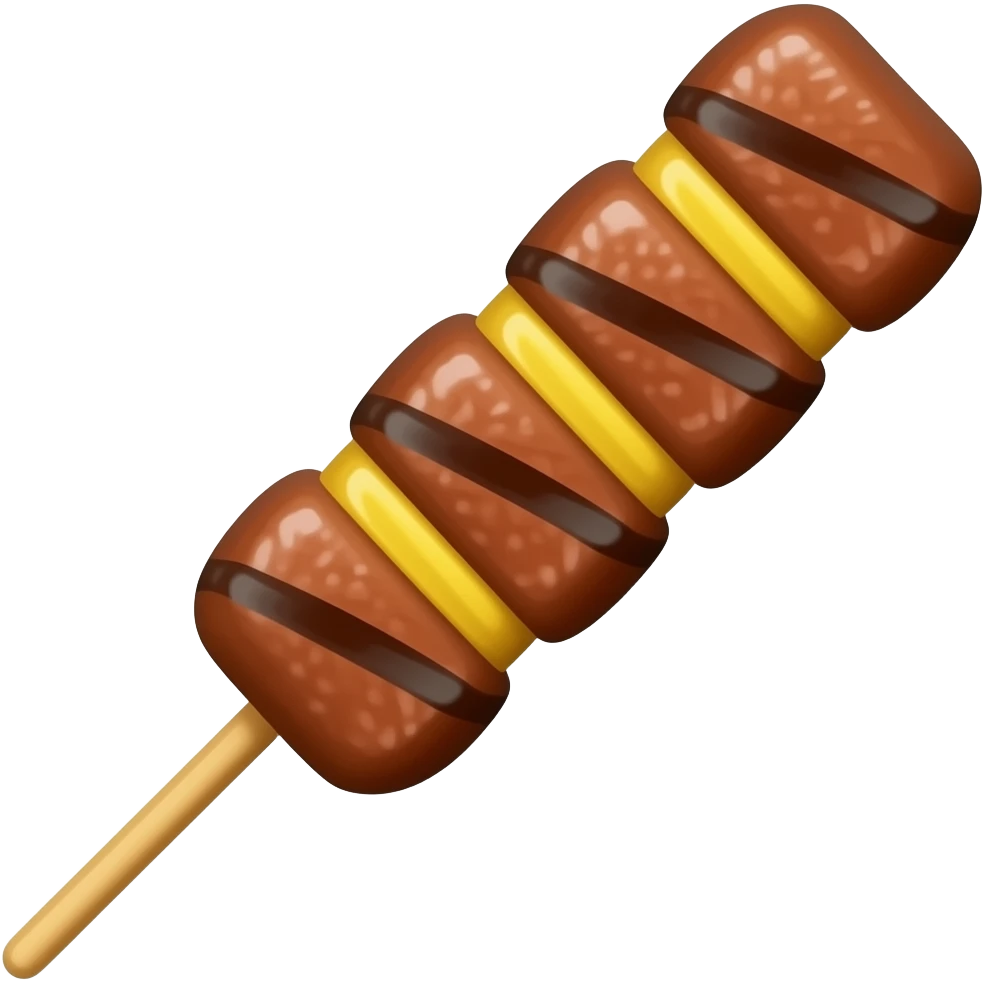 one thai styled- meat bbq without vegetable, only 1 stick, without bg, emoji