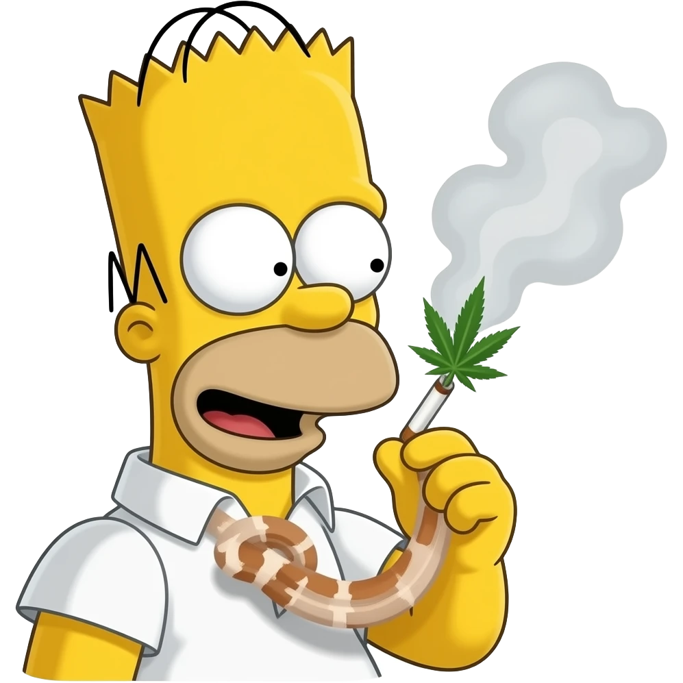 Bart simpson smoking weed emoji