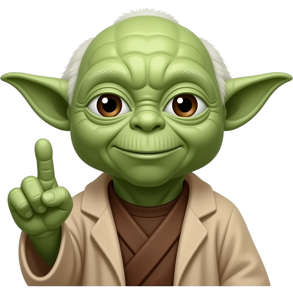 Yoda wagging his finger to say "no" emoji