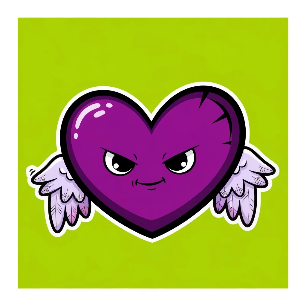 cute emo heart with wings emoji