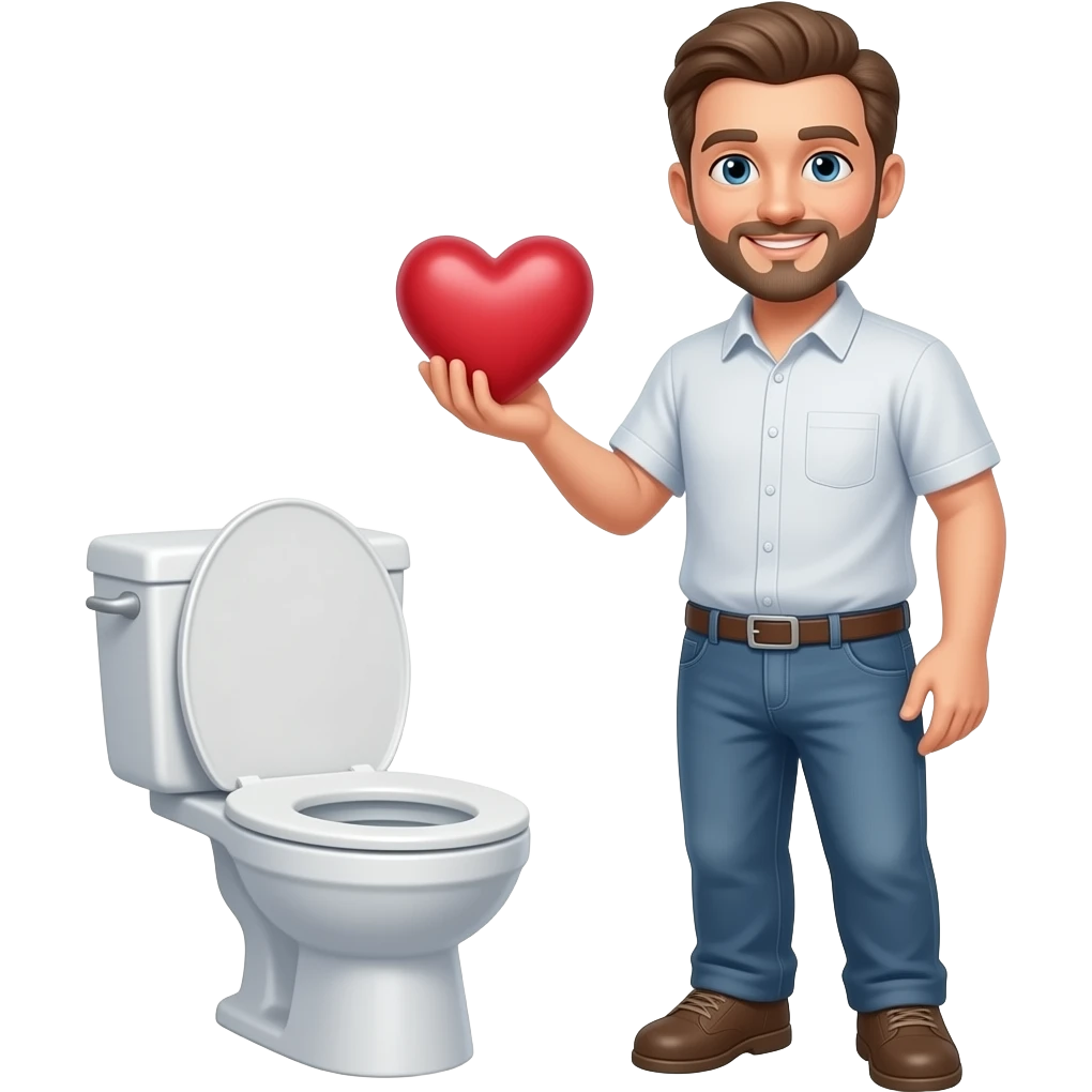 Man heart toilet emoji