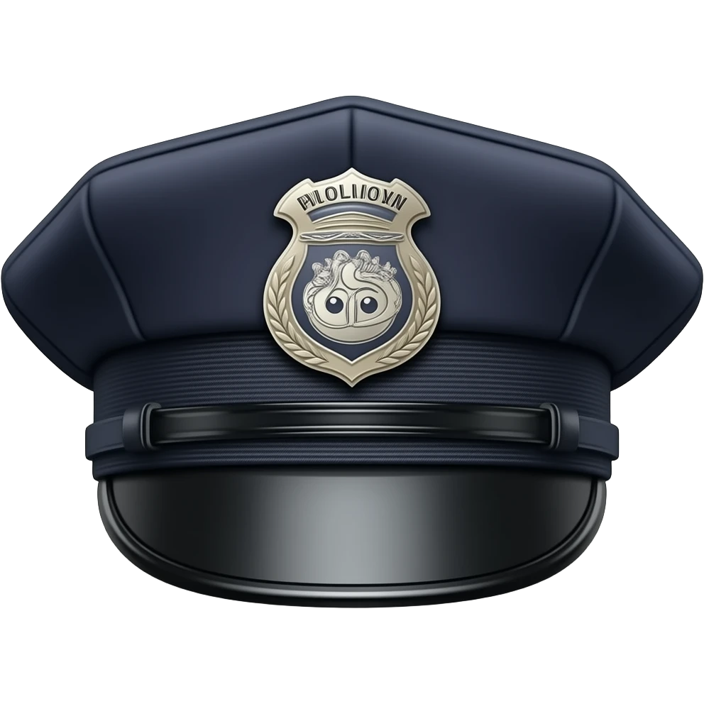 A black stylish flat military police style Brixton fashion hard-brimmed long-brimmed Greek fisherman’s cap newsboy’s cap, separated emoji