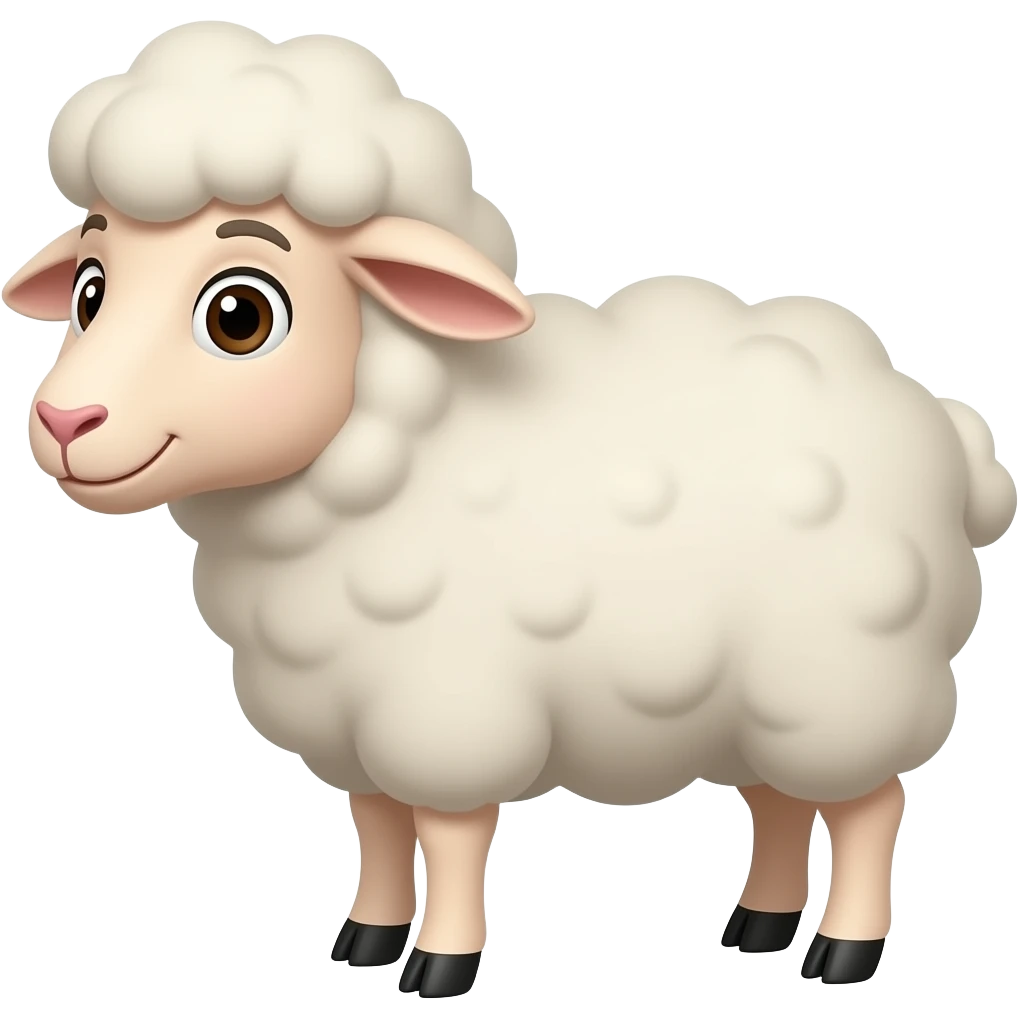 Cartoon 2d sheep emoji