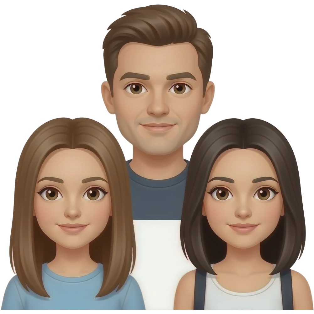 Tres amigas una castaña clarito pelo liso ojos marrones, y las otras dos pelo moreno y liso ojos marrones que se les vea bien a las tres emoji