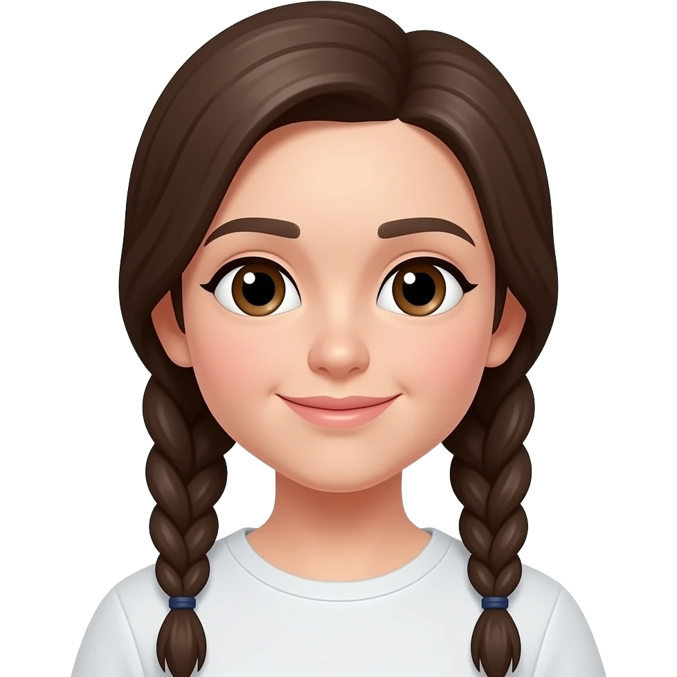 Can with cute face and  long braid emoji