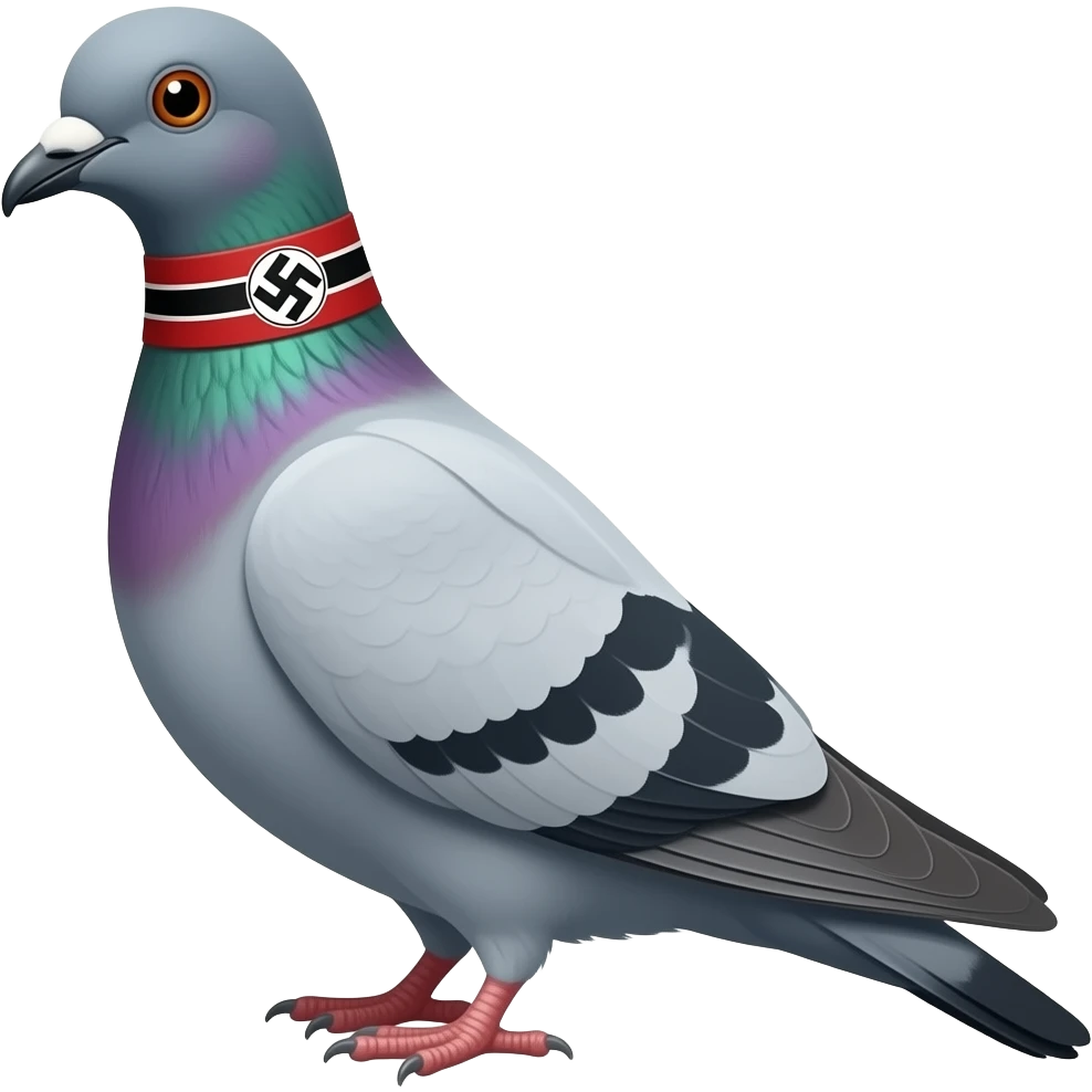 hitler pigeon with a swastika armband emoji