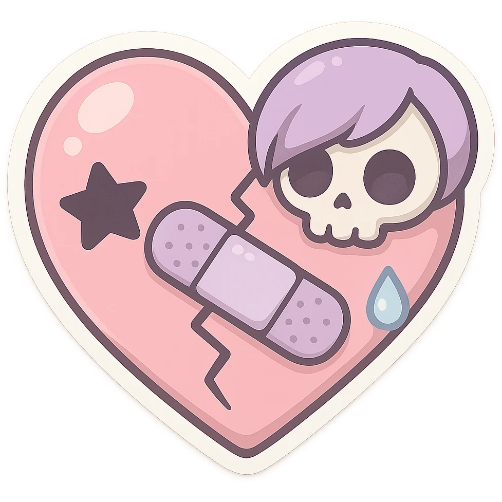 pastel emo objects, show one emoji