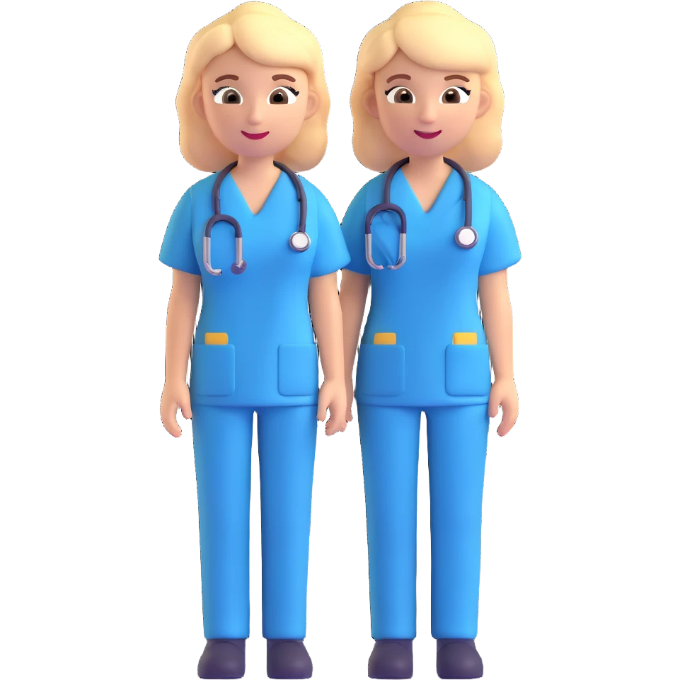 doctor emoji, female, wearing scrubs emoji