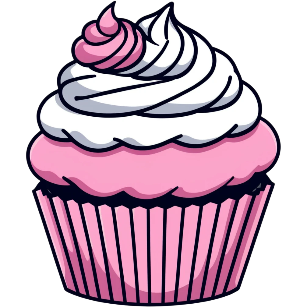 cupcake with pink icing emoji