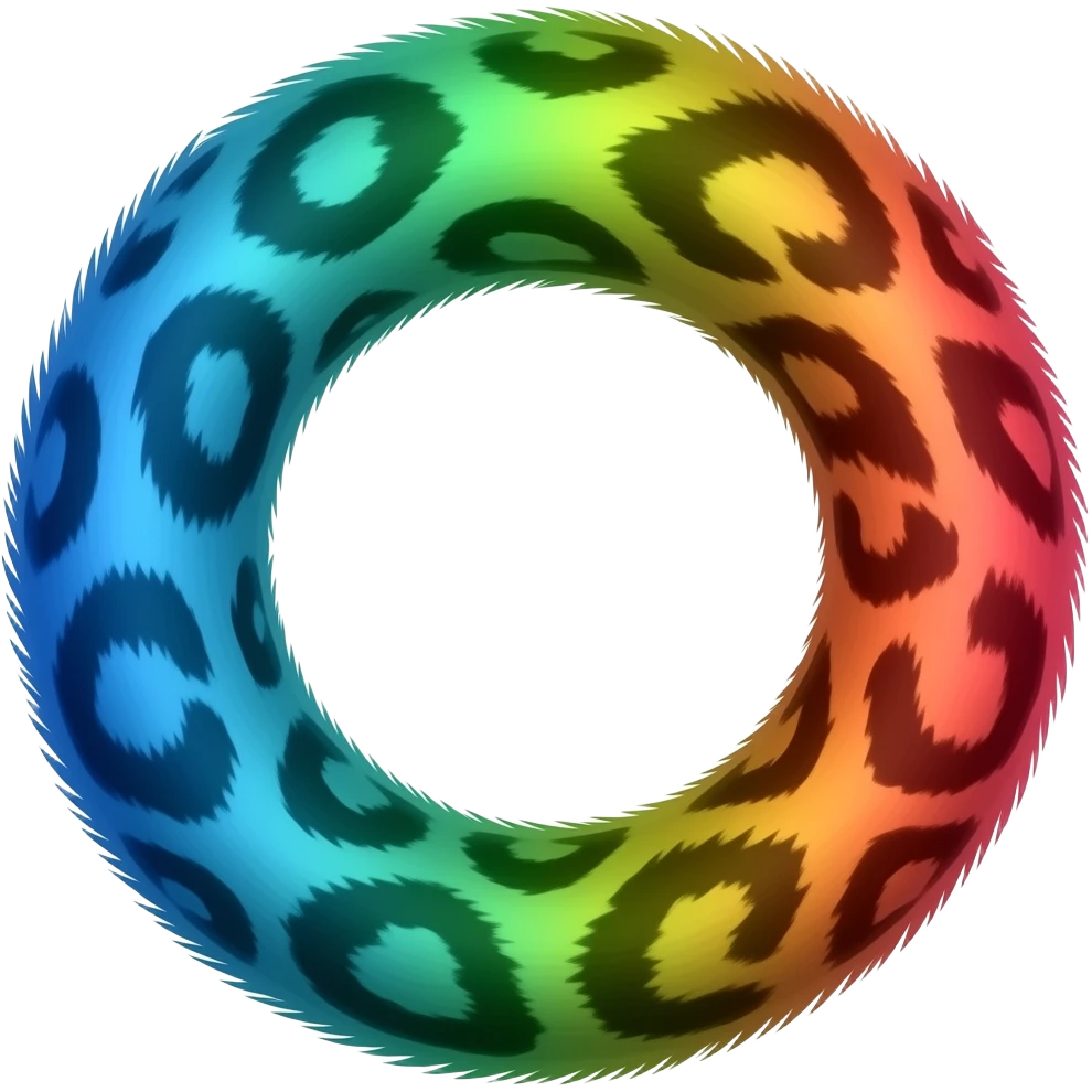 Blue half green half red leopard tail emoji