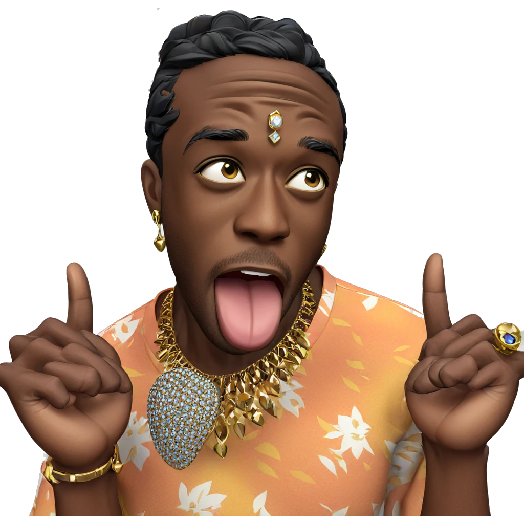 dark-skinned male with jewelry emoji