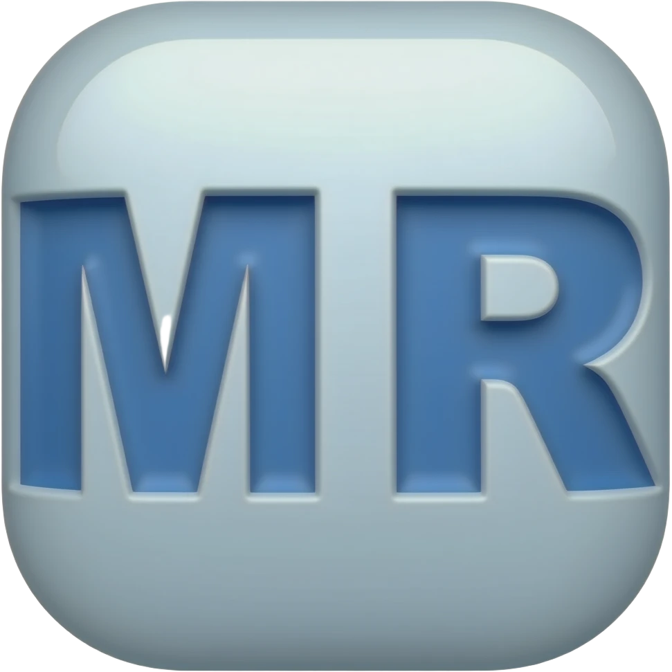quero usar essa ultima imagem como referencia na cor azul, com as letras "M" e "R" emoji