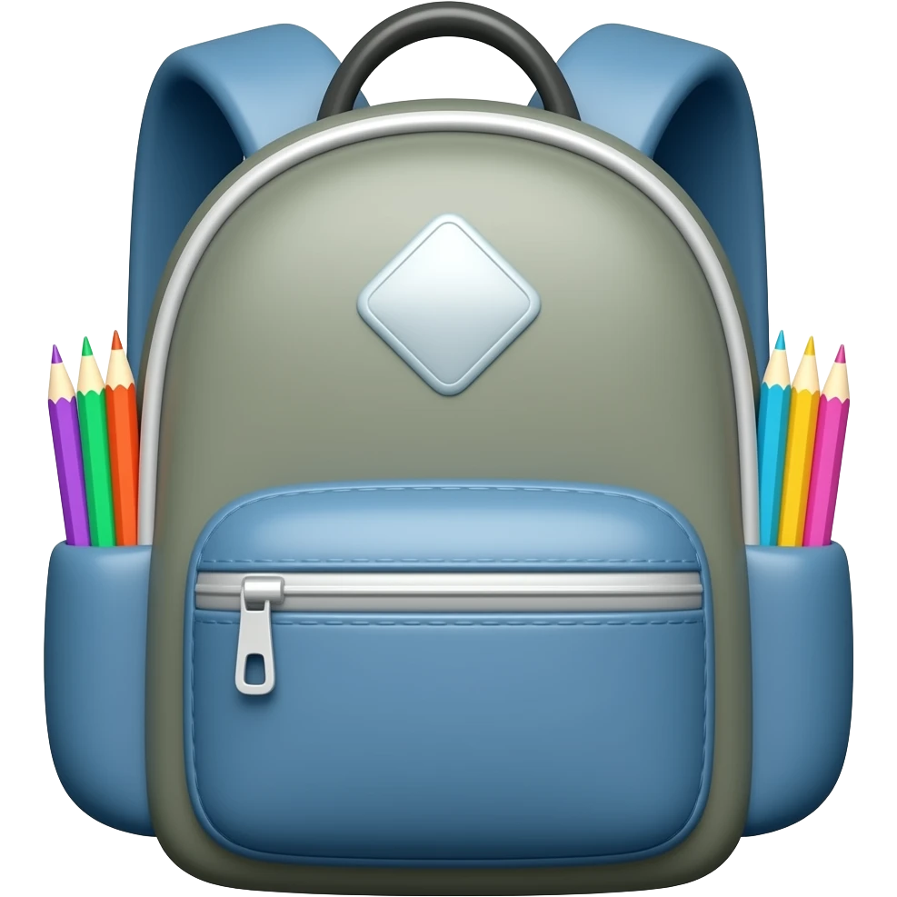 backpack with school supplies emoji