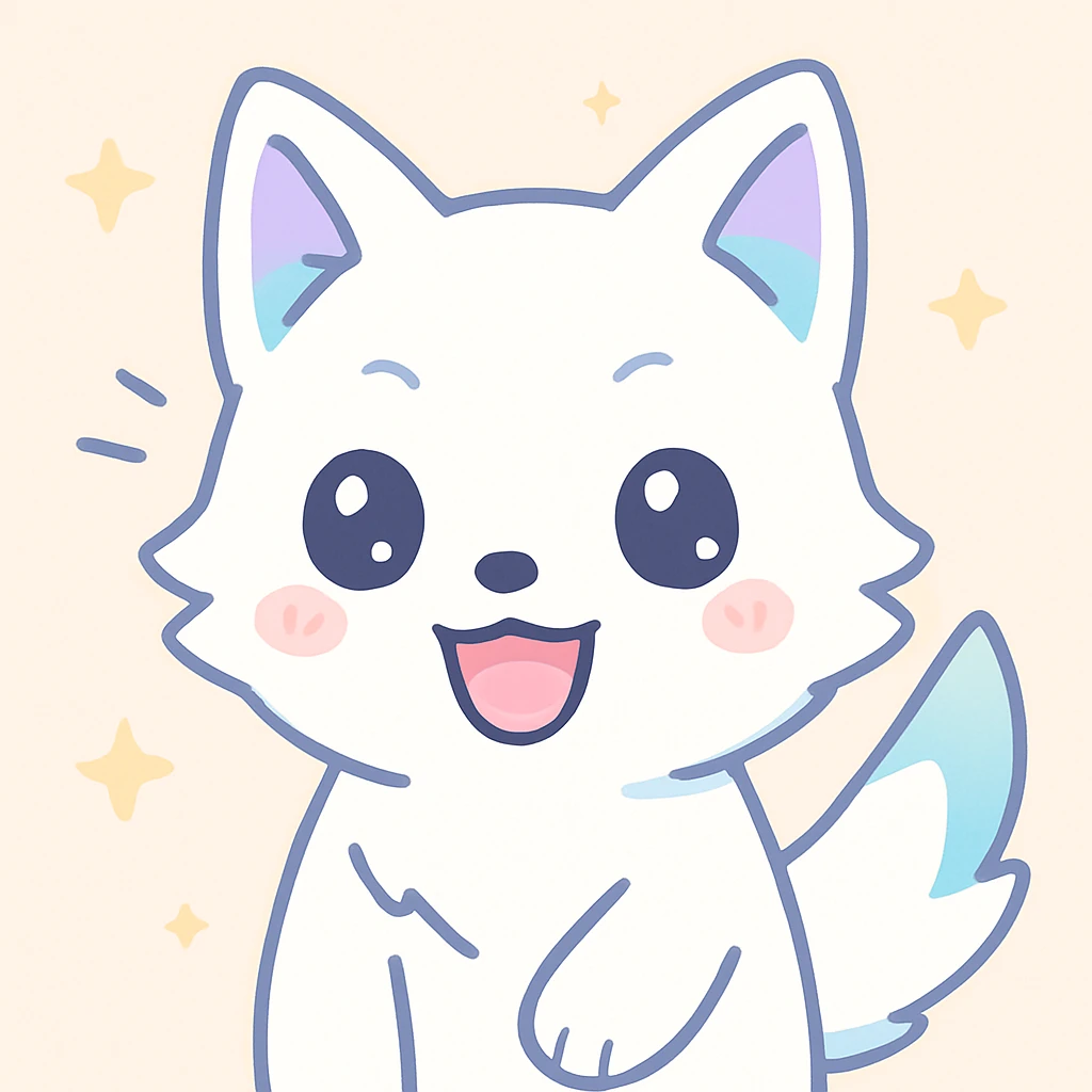 white anime wolf laughing, stylized, bold lines, anime influence emoji