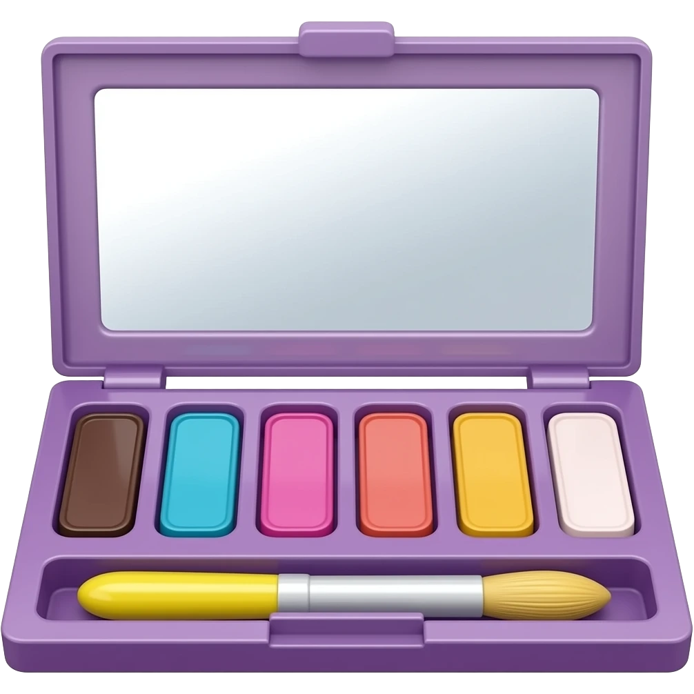purple yellow Brush cleaner tray makeup inspired by Barbie colour pallete emoji