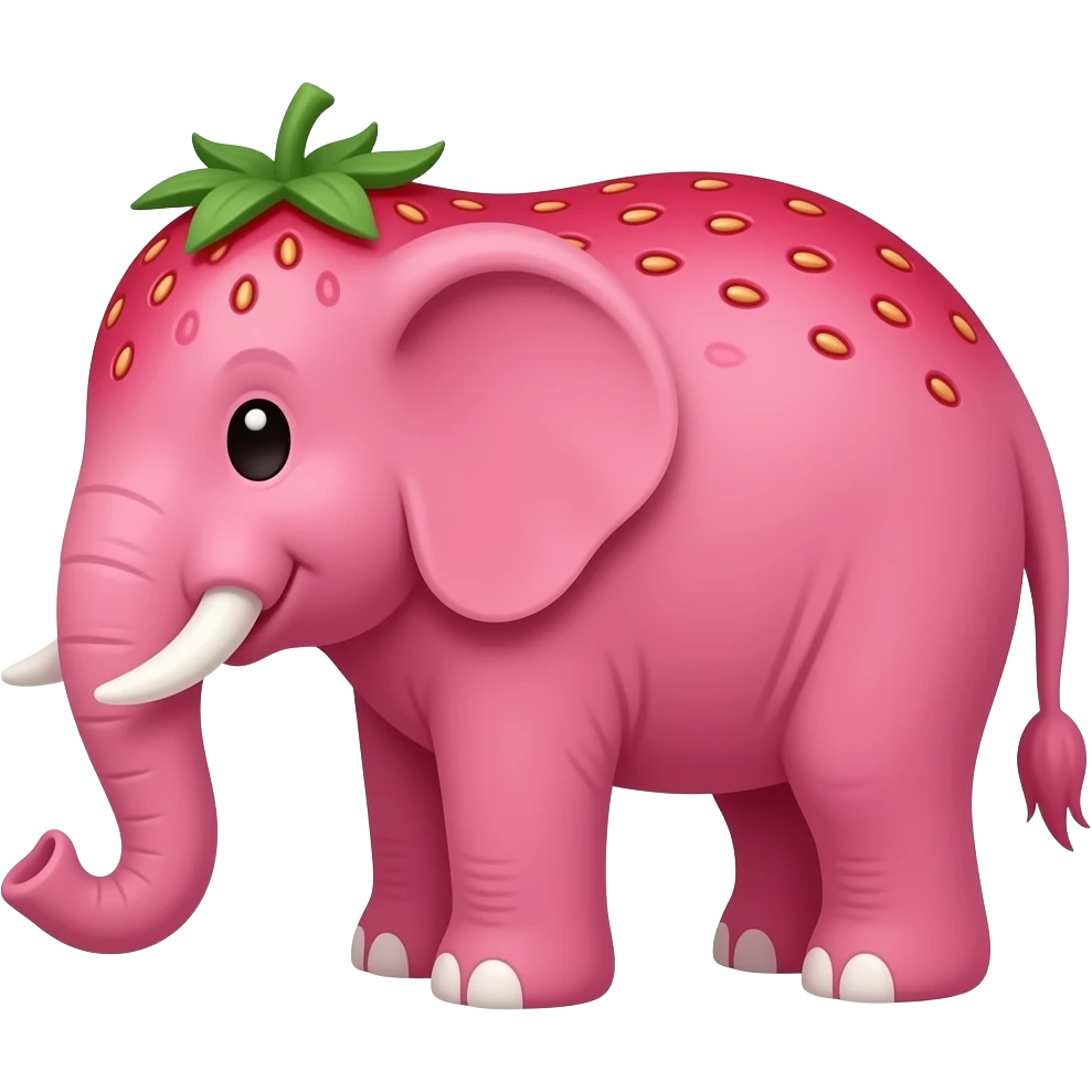 Pink strawberry elephant emoji