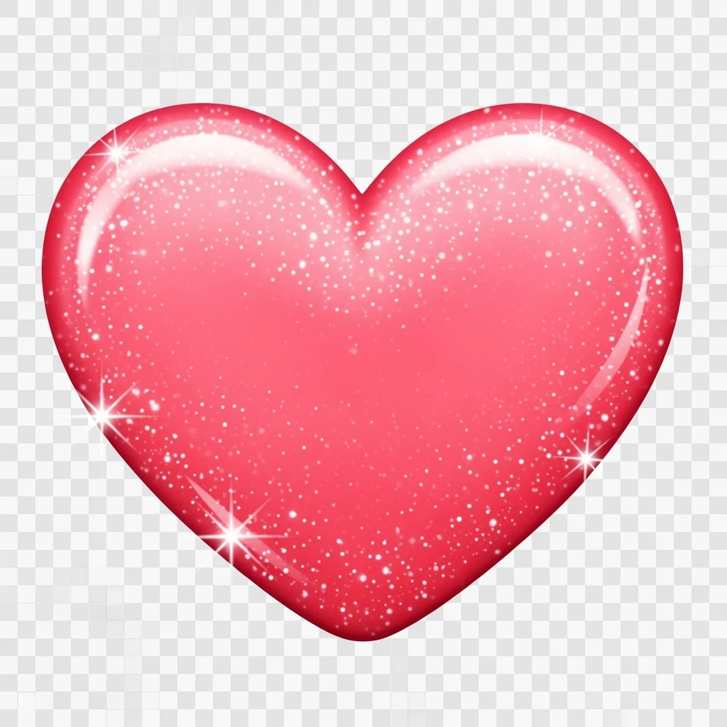 food heart emoji, shiny, with sparkles emoji