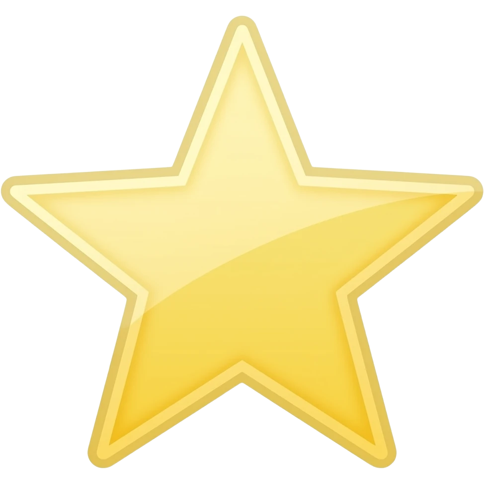 minimal yellow star sticker, elegant thin stroke, pastel tones, clean vector design, no background, modern aesthetic, 8k emoji