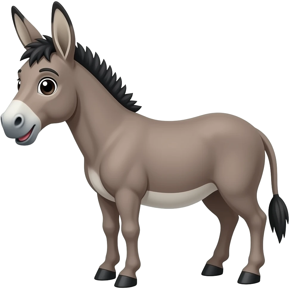 2d cartoon mix horse and donkey emoji