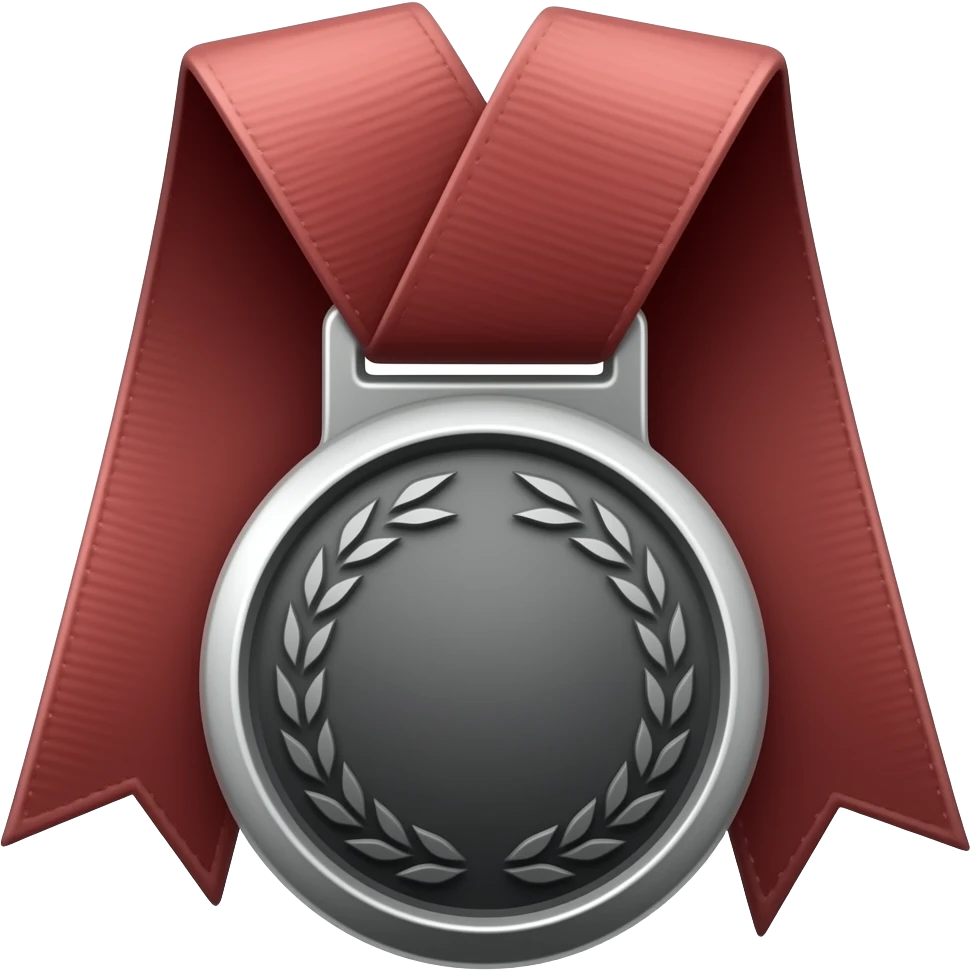 black and red detailed medal emoji