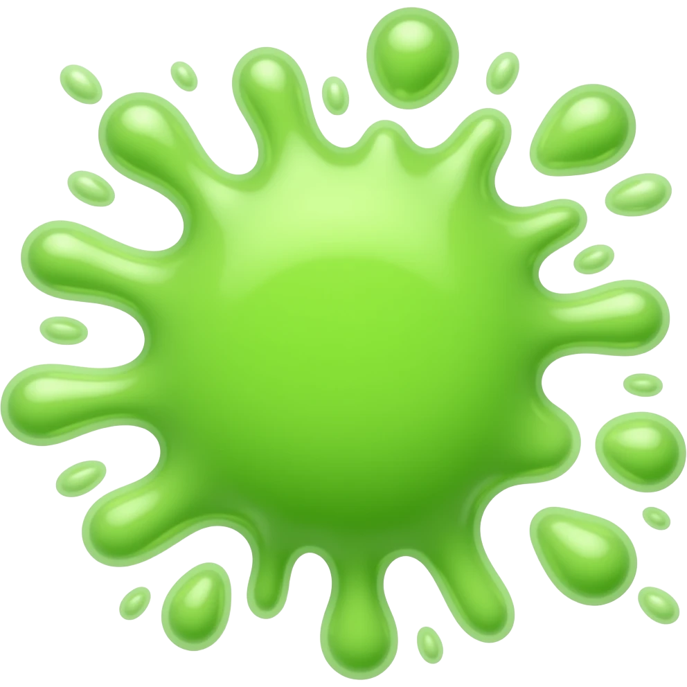 Green Neon Slime realistic 2d splat emoji