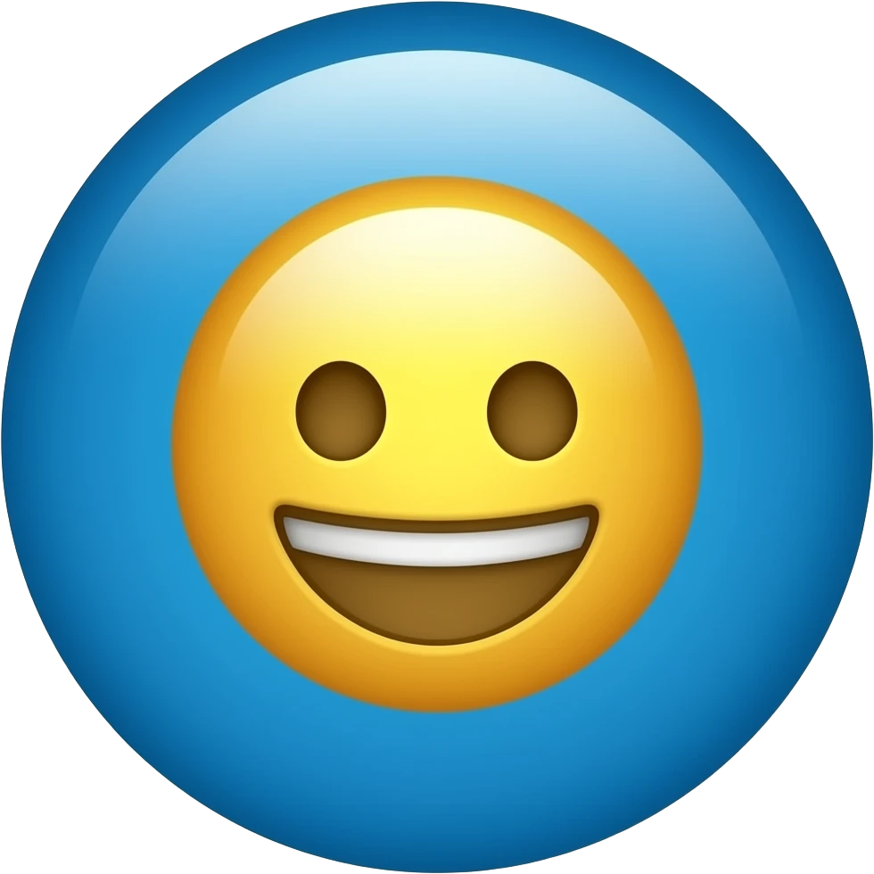 Crie um emojis.com  letra  com fundo azul emoji