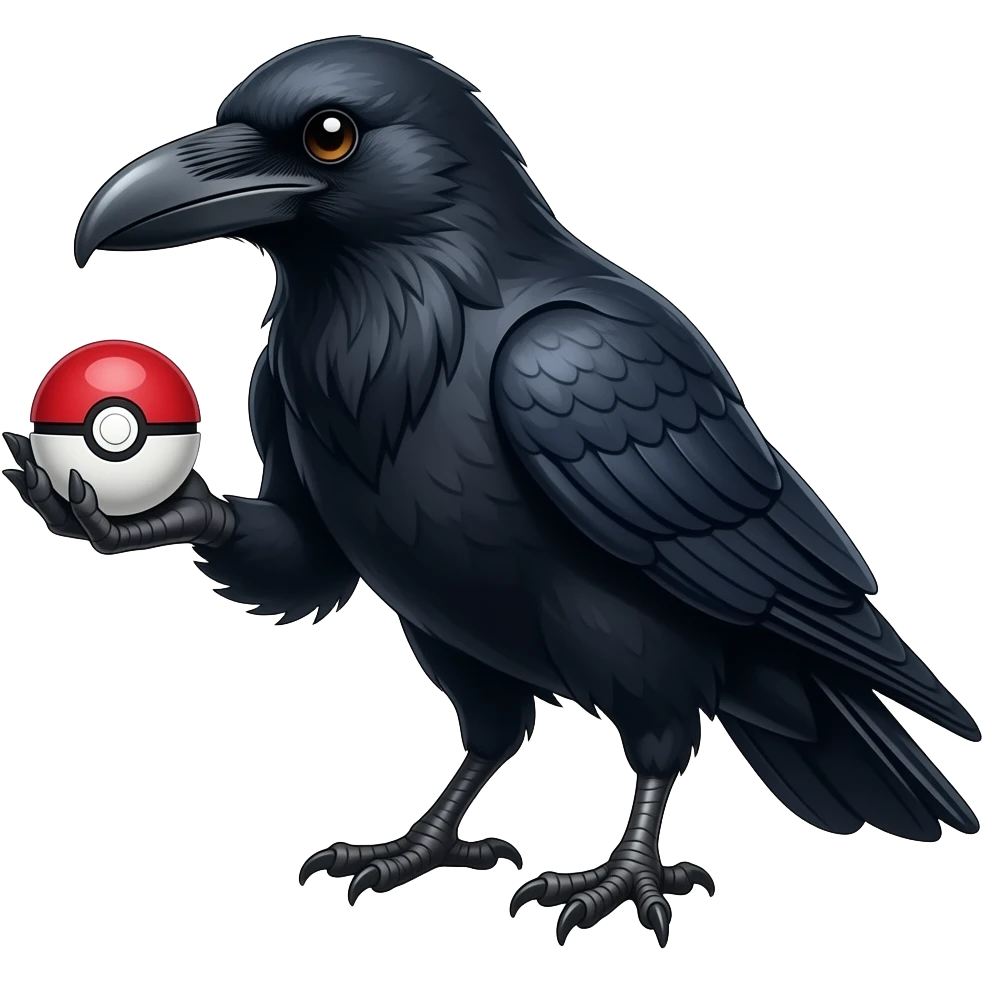 Raven holding pokeball in talons emoji