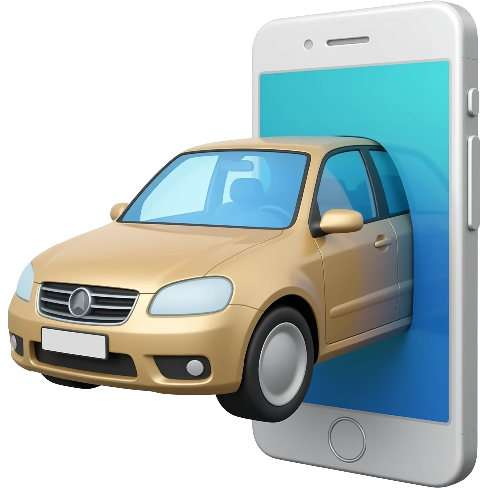 de un celular saliendo un auto emoji