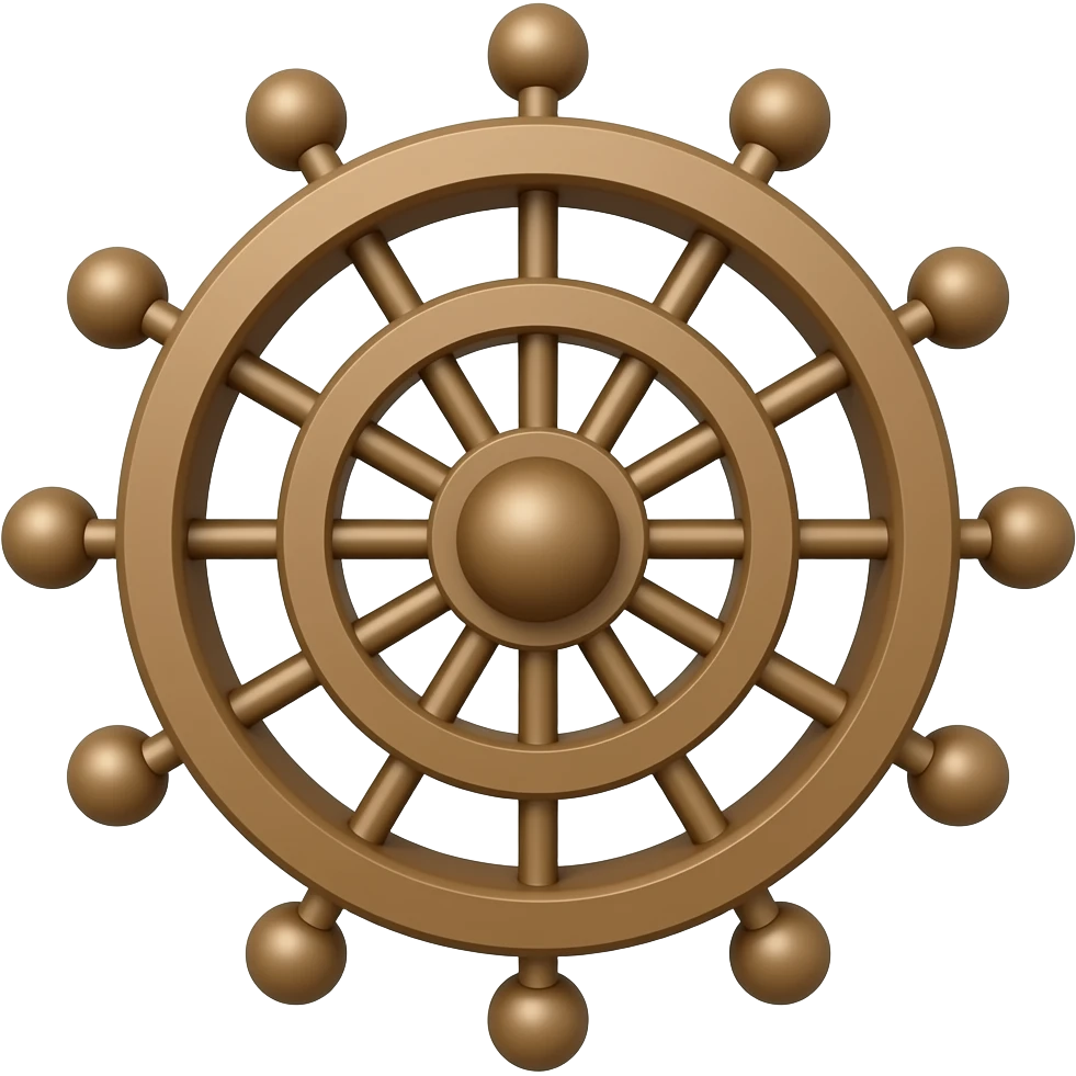 Mahoraga wheel with balls at all the tips with only single color emoji