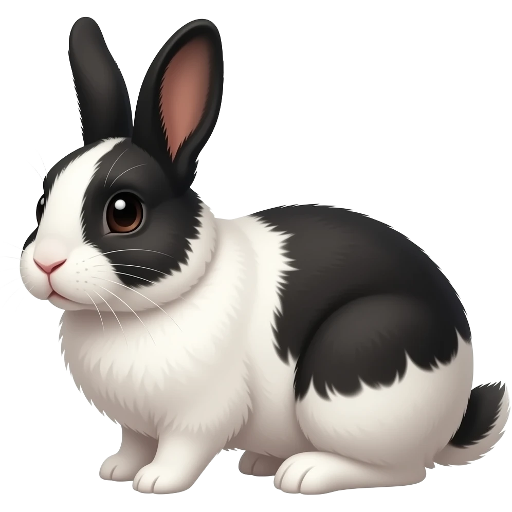 black and white dutch rabbit cute (ios7 style) emoji
