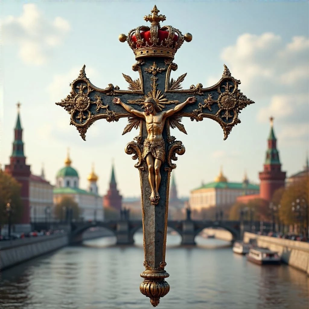 Скипетр Священной Римской империи перекрещенный крест на крест со средневековым мечом с рисованном 3d стиле, прозрачный фон emoji