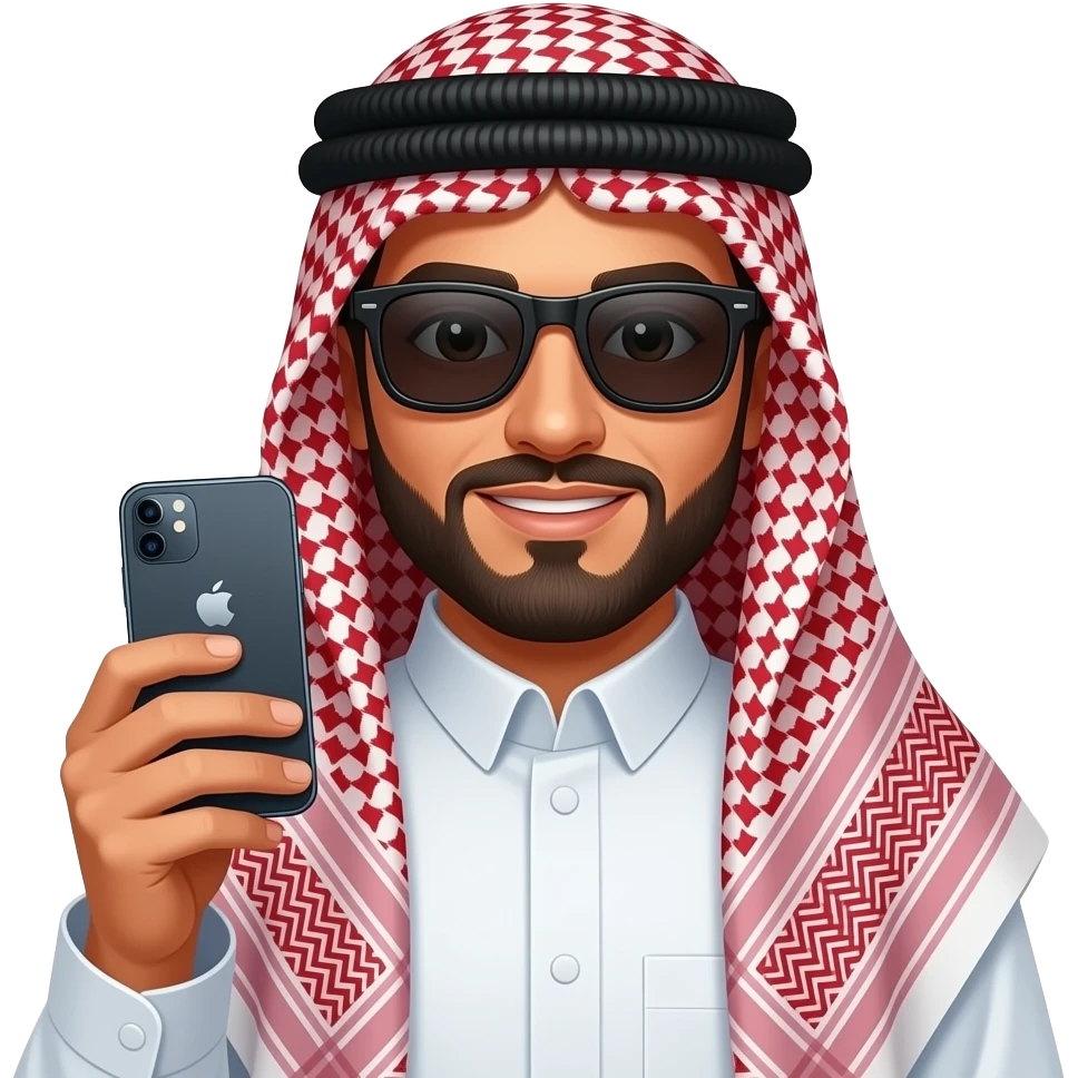 do arab wearing keffiyeh with black sunglasses iphone emoji emoji