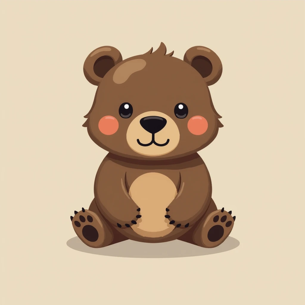Flat design style bear emoji