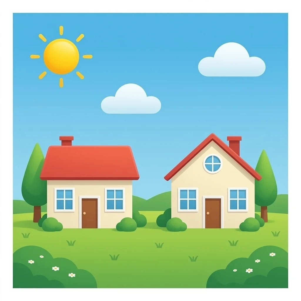 simple two houses emoji