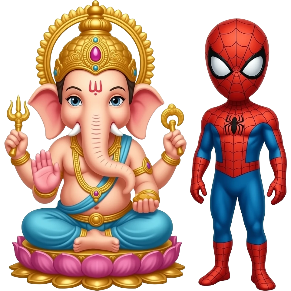 lord Ganesha shining with spiderman emoji