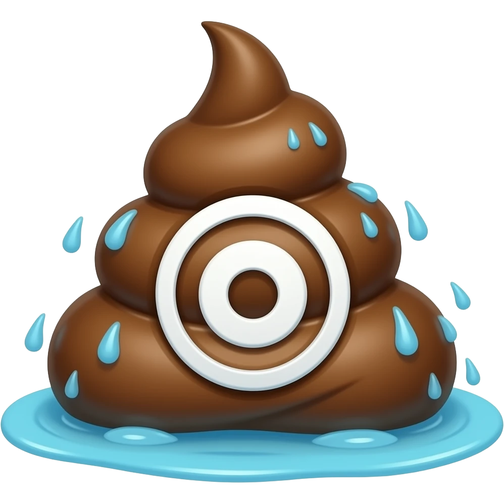 flushing poop, in the form of the Ubisoft logo emoji