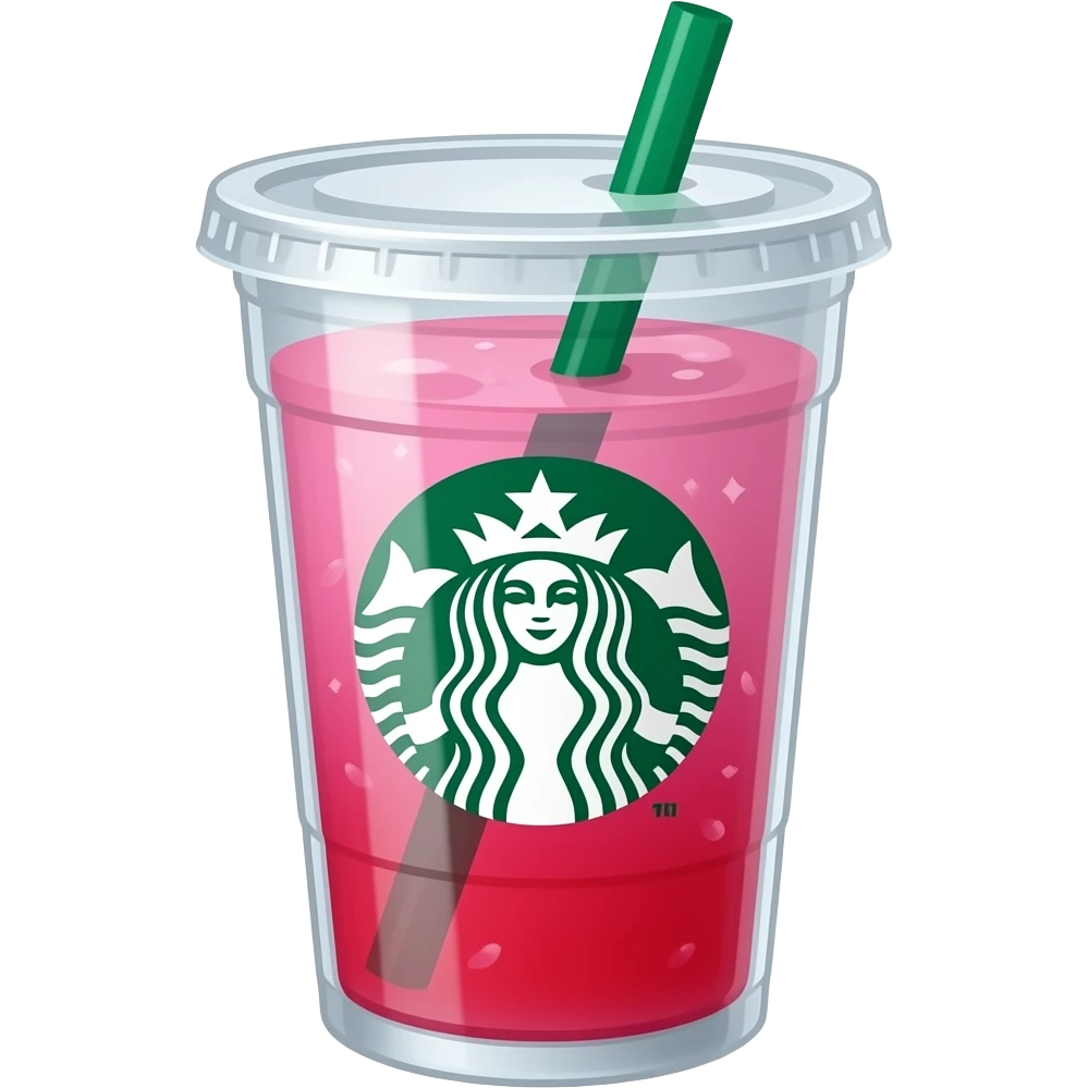 Pink and red ombre starbucks refresher emoji
