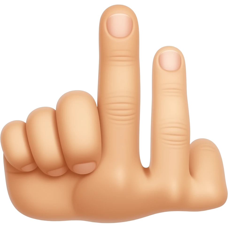 Index thumb and middle finger emoji