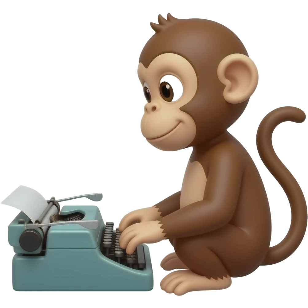 Monkey typing on a typewriter emoji